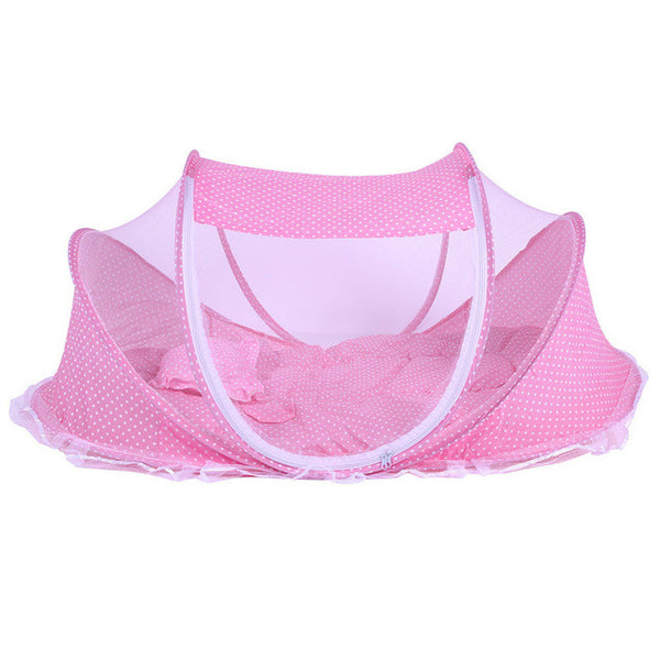 Baby Bedding Crib Netting Folding Baby Music Mosquito Nets Bed Mattress Pillow Three-piece Suit For 0-2 Years Old Children