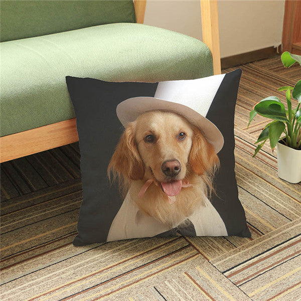 18'' Square Cushion Covers Dog Pet Cotton Linen Material Pillow Cases For Kids Baby Girl Boy Bedroom Decor Drop Shipping