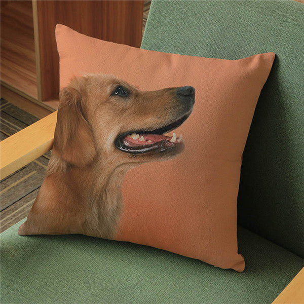 18'' Square Cushion Covers Dog Pet Cotton Linen Material Pillow Cases For Kids Baby Girl Boy Bedroom Decor Drop Shipping