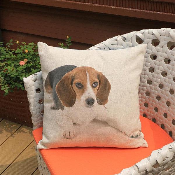 18'' Square Cushion Covers Dog Pet Cotton Linen Material Pillow Cases For Kids Baby Girl Boy Bedroom Decor Drop Shipping