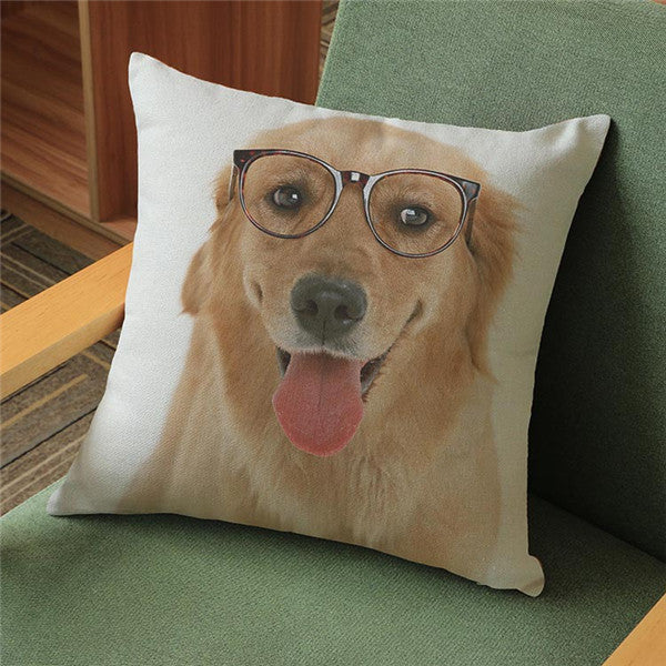 18'' Square Cushion Covers Dog Pet Cotton Linen Material Pillow Cases For Kids Baby Girl Boy Bedroom Decor Drop Shipping