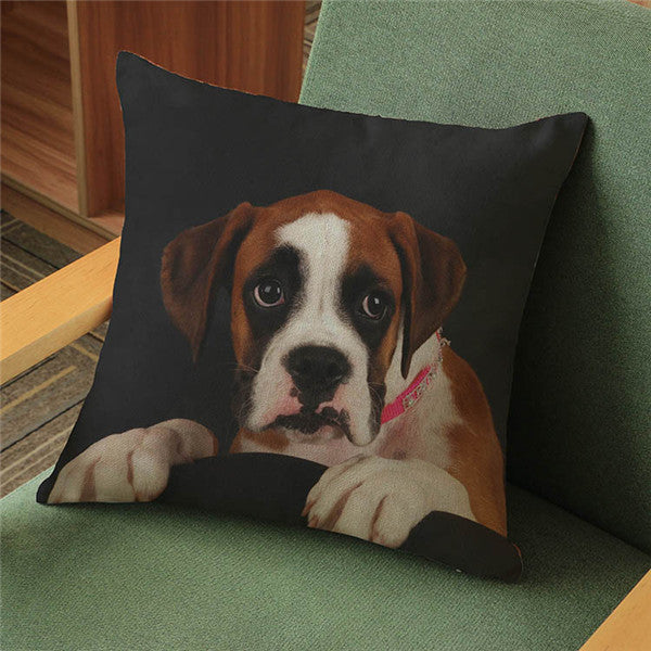 18'' Square Cushion Covers Dog Pet Cotton Linen Material Pillow Cases For Kids Baby Girl Boy Bedroom Decor Drop Shipping