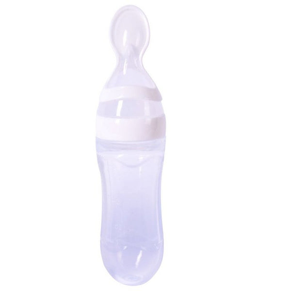 New Hot Lovely Baby Infant Rice Cereal Spoon Squeeze Bottle Silicone Weaning Tableware M99