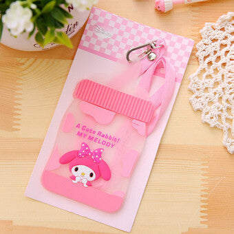 Cute Feeding Bottle Shaped Cartoon Animals Silicone Card Cover Bus Bank Id Card Case Holder with Rope