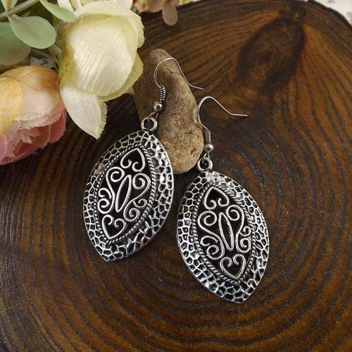 AIFEILI 2017 Women Classic Fashion Jewelry Gift Ethnic Tibetan Silver Earrings Bohemia Leaves