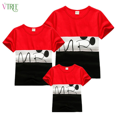 V-TREE summer matching family outfits splice family look t shirt short sleeve shirts mother father baby t-shirt matching clothes
