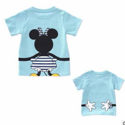 Family Matching Clothes 2017 Summer Short Cartoon Mickey T shirt For Mother and Daughter Father Son Family Look Outfits Clothing