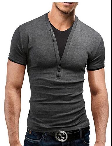 New Fashion Mens 2017 Short Sleeve Brand T Shirt V-Neck Men T-Shirt Personality Top Tee Funny Shirt Male Hip Hop T Shirts