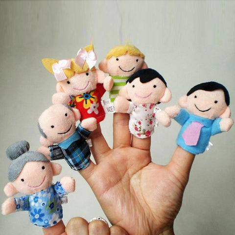 6Pcs Family Finger Puppets Cloth Doll Baby Educational Hand Toy Story Kid