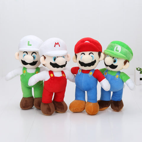 New High Quality 25cm Super Mario Bros Stand MARIO LUIGI Plush Toys Stuffed Toy Doll
