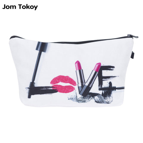 Jom Tokoy Fashion Brand Cosmetic Bags Fashion 3D Printing Women Travel Makeup Case Portable Make Up Bag