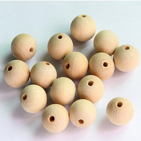 DIY 10-300PCS Natural Ball Round Spacer Wooden Beads Eco-Friendly Natural Color Wood Beads Lead-Free Wooden Balls perle en bois