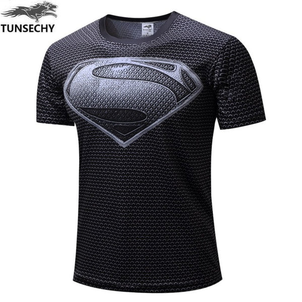 Free shipping 2016 t-shirt Superman/Batman/spider man/captain America /Hulk/Iron Man / t shirt men fitness shirts men t shirts
