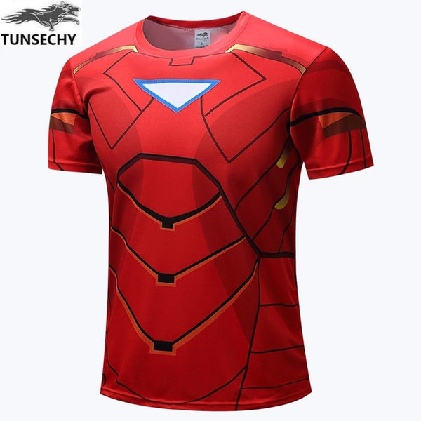 Free shipping 2016 t-shirt Superman/Batman/spider man/captain America /Hulk/Iron Man / t shirt men fitness shirts men t shirts