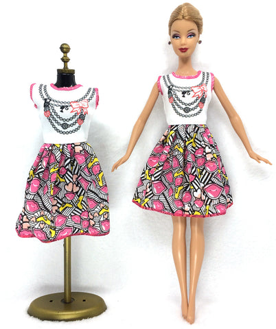 NK 2016 Newest Doll Dress Beautiful Handmade Party ClothesTop Fashion Dress For Barbie Noble Doll Best Child Girls'Gift 028A