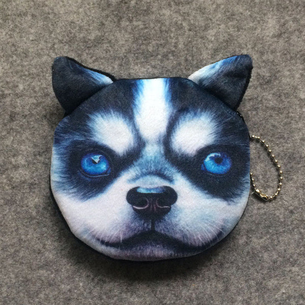 2017 Promotion 3D Oval Animal Prints Mini Coin Bags Women Storage Pouch Cute Dog Wallets Kids Coin Purses