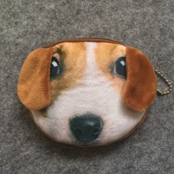 2017 Promotion 3D Oval Animal Prints Mini Coin Bags Women Storage Pouch Cute Dog Wallets Kids Coin Purses