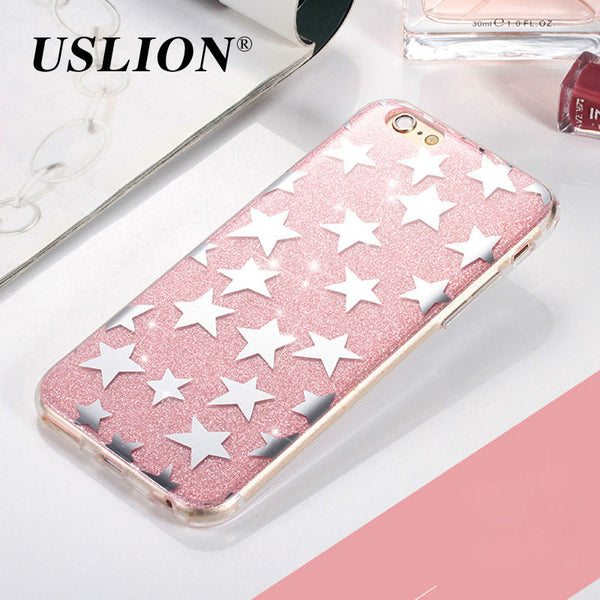 Luxury Bling Glitter Star Case For iPhone 7 Flashing Powder Hard PC Phone Cases Back Cover Capa Coque For iPhone7 6 6s 5 5s SE