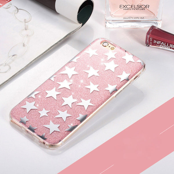 Luxury Bling Glitter Star Case For iPhone 7 Flashing Powder Hard PC Phone Cases Back Cover Capa Coque For iPhone7 6 6s 5 5s SE