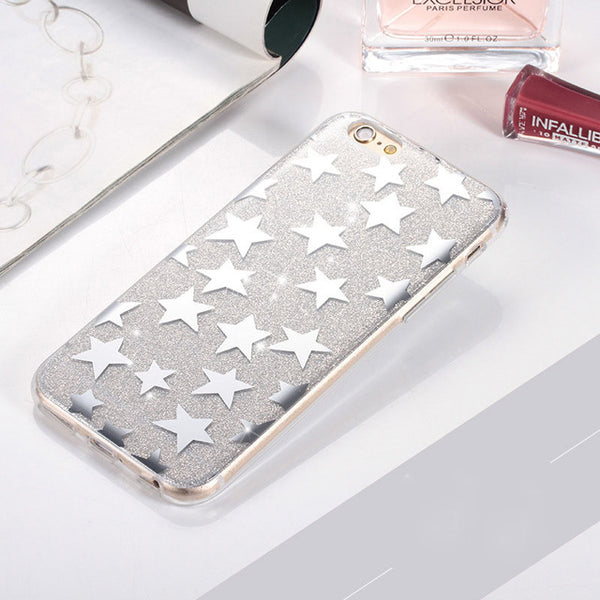 Luxury Bling Glitter Star Case For iPhone 7 Flashing Powder Hard PC Phone Cases Back Cover Capa Coque For iPhone7 6 6s 5 5s SE