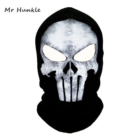 Black Punisher Mask Balaclava Beanies Hats Men Ghost Skull Full Face Warmly Mask Hood Beanie Ggorros Hombre Casquette Bbalaclava