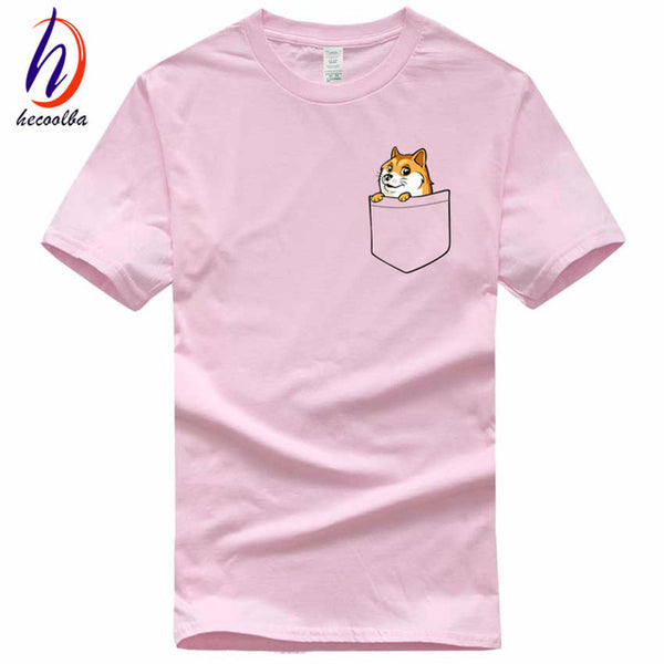 Doge Tee shirt homme de marque print T-shirt 2017 fashion pocket funny joke t shirt men and women funny cotton tee,GT139