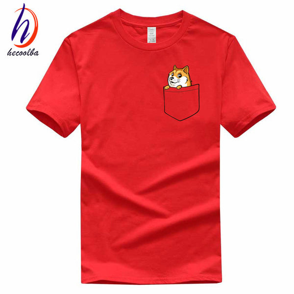 Doge Tee shirt homme de marque print T-shirt 2017 fashion pocket funny joke t shirt men and women funny cotton tee,GT139