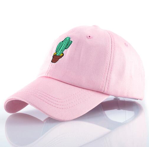 Spring Women's Cap Snapback Pink Cactus Embroidery Dad hat Men's Summer Baseball Caps Hip Hop hats For Girls Casquette Homme