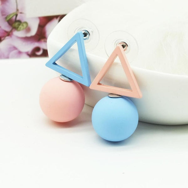 ZOEBER NEW Fashion geometry colors cube candy Crystal Stud earrings  women Glass shiny Lovely lady black Korean Earings Jewelry