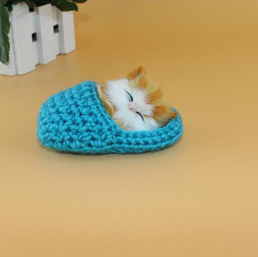10cm Super Cute Simulation Sounding Shoe Kittens Cats Plush Toys Kids Appease Doll send his girlfriend Christmas Birthday Gifts