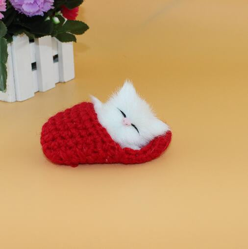 10cm Super Cute Simulation Sounding Shoe Kittens Cats Plush Toys Kids Appease Doll send his girlfriend Christmas Birthday Gifts