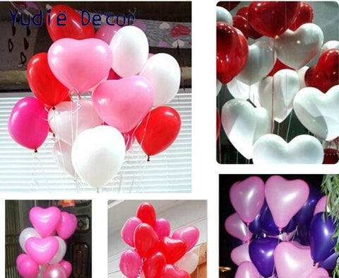 New 10pcs/lot 10inch heart latex balloon air balls inflatable wedding Kids birthday Gift party decoration Float balloons toys