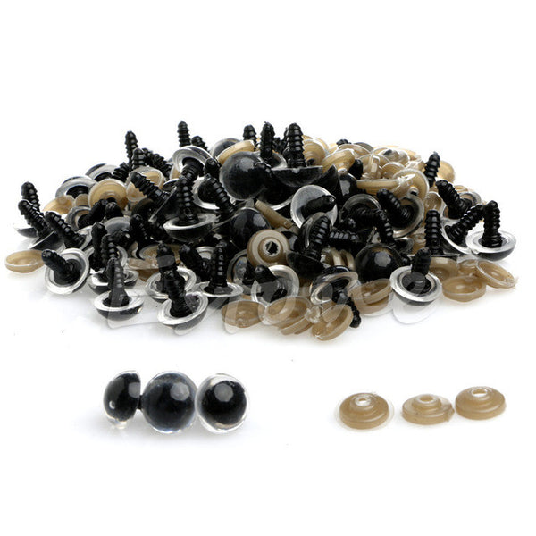 Hot 100pcs 10MM  Plastic Safety Eyes For Teddy Bear Doll Animal Puppet Craft