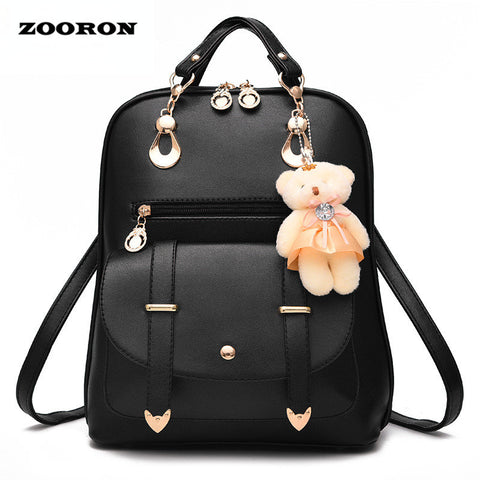 ZOORON 2017 Women Backpack New Spring And Summer Students Backpack Girls Korean Style Backpacks With Bear High Quality