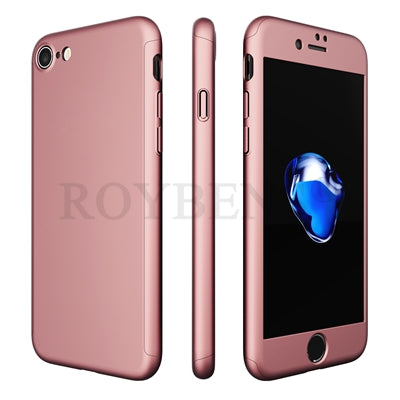 Luxury 360 Degree Full Protection Case For iPhone 7 7 Plus iPhone 6 6S Plus 5 5S SE Hard PC Coverage Cover + Clear Glass Film