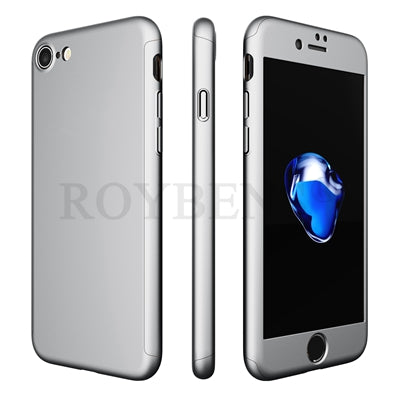 Luxury 360 Degree Full Protection Case For iPhone 7 7 Plus iPhone 6 6S Plus 5 5S SE Hard PC Coverage Cover + Clear Glass Film