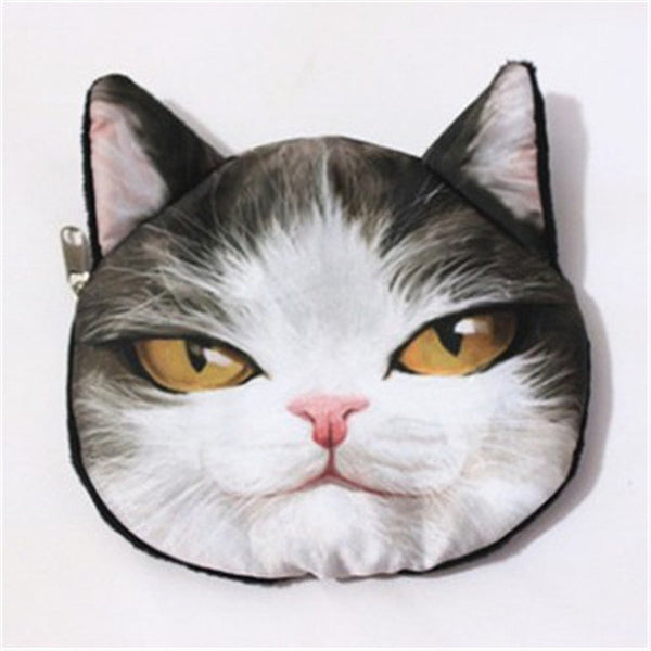 Creative Funny Coin Wallet 3D Cat Cloth Purse Female Mini Coin Bag Children Toys Purses Women Clutch Wholesale