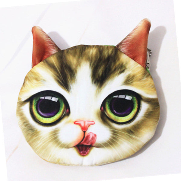 Creative Funny Coin Wallet 3D Cat Cloth Purse Female Mini Coin Bag Children Toys Purses Women Clutch Wholesale