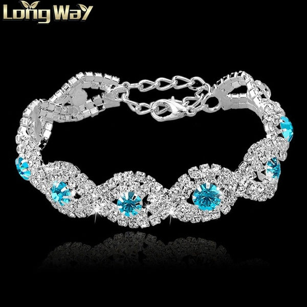 TOUCHEART Crystal Bracelets For Women Femme Silver color Charm Bracelets Bangles Wedding Jewelry With Stones 2017 SBR140169