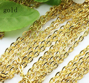 10m/lot Rhodium/Silver/Gold/Gunmetal/Antique Bronze Color Necklace Chains Brass Bulk for DIY Jewelry Making Materials F712