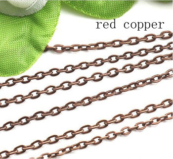 10m/lot Rhodium/Silver/Gold/Gunmetal/Antique Bronze Color Necklace Chains Brass Bulk for DIY Jewelry Making Materials F712