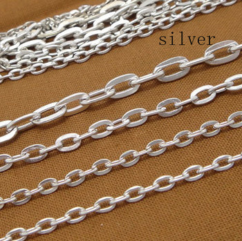 10m/lot Rhodium/Silver/Gold/Gunmetal/Antique Bronze Color Necklace Chains Brass Bulk for DIY Jewelry Making Materials F712