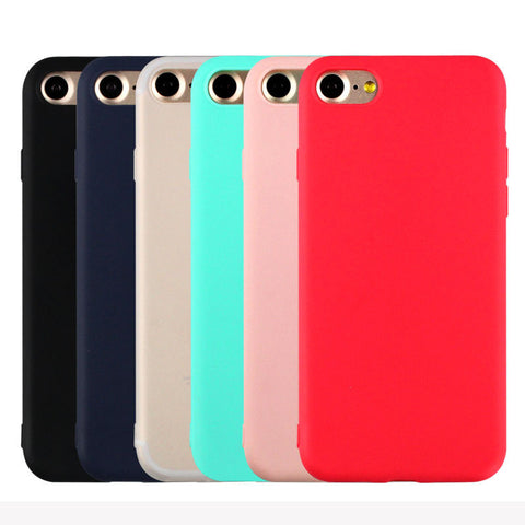 Hot Sales Cute Candy Colors Soft TPU Silicon phone cases for Apple iPhone 5 5S SE 6 6S 7 Plus Fashion Back Coque Case YC1951