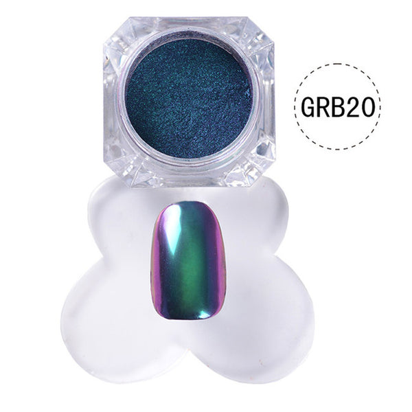 0.5G Top-Grade Chameleon Nail Glitter Powder Dust Manicure Nail Art Chrome Pigment Glitters Black Base Color Need
