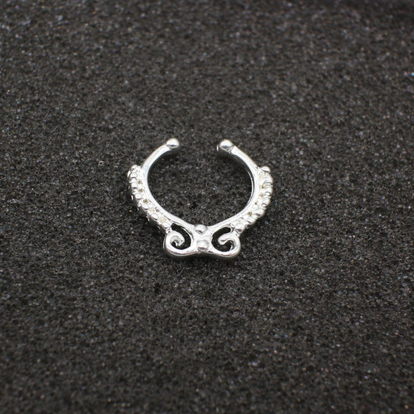 High quality metal fake nose ring Medical titanium jewelry clicker faux septum Piercing clip non Body Hoop For Women wholesale