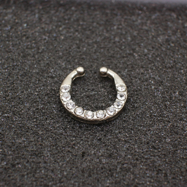 High quality metal fake nose ring Medical titanium jewelry clicker faux septum Piercing clip non Body Hoop For Women wholesale