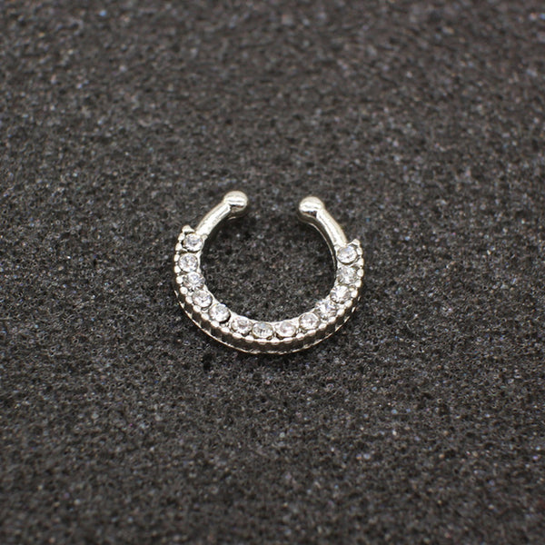 High quality metal fake nose ring Medical titanium jewelry clicker faux septum Piercing clip non Body Hoop For Women wholesale