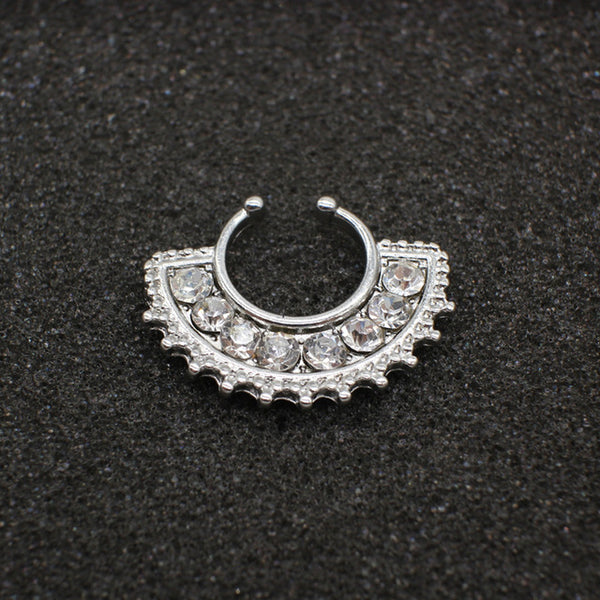 High quality metal fake nose ring Medical titanium jewelry clicker faux septum Piercing clip non Body Hoop For Women wholesale