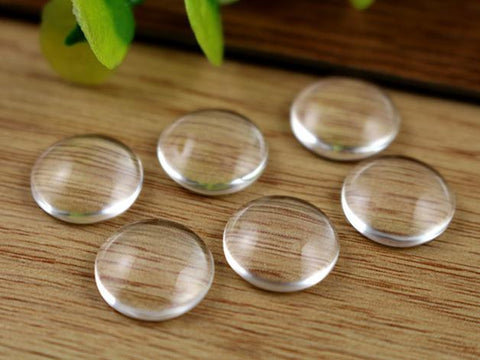 50pcs/lot 12mm Round Flat Back Clear Glass Cabochon, High Quality, Lose Money Promotion!!!(Z2-03)