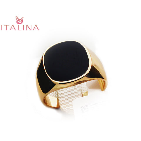 Real Brand Italina Rings for Men Hot Punk Gold-color Men's Fashion Wedding Ring Black New Arrival Vintage Jewelry For Male